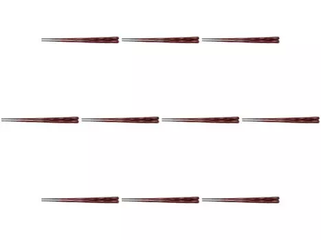 Set of 10 Hexagonal Tamuke x x Wooden Chopsticks by Setomonohonpo Chopsticks, 24.0cm, Double-Coated, [24 0.9 0.9cm]