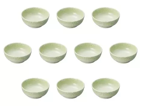 Set of 10 Hiwabuki White Seared Small Bowls x Drinking Water Setomonohonpo [10 4.2cm]