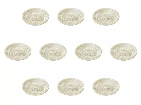 Set of 10 Kaze no Mai Ripple Plates x Medium Plates Setomonohonpo 5.0 [16.5 3.3 cm]