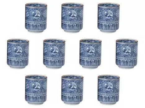Set of 10 Kyomarumon Teacups x Teacups Setomonohonpo (Маленький) [6.6 8.4cm (210 куб.см)]