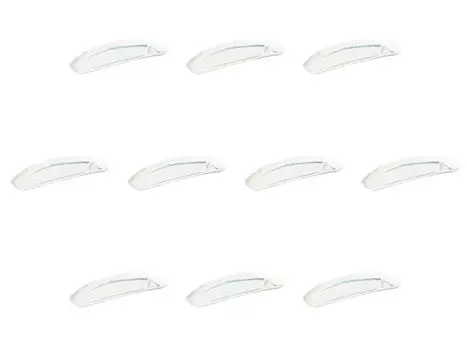 Set of 10 Lined Divided Sanma Plates x 12 x 2 Divided Plates Setomonohonpo Half-moon [31.5 cm]