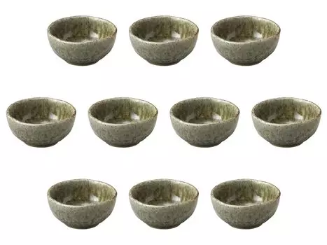 Set of 10 Mashiko Crystal Bowls x Small Bowls by Setomonohonpo 3.5 [11.8 5.7 cm]