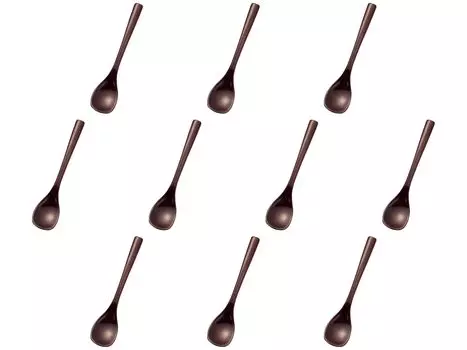 Set of 10 Mayu spoon x Lacquerware spoon ABS resin Setomonohonpo [A] (small) Shintamari-nuri [12.8 2.7 cm]