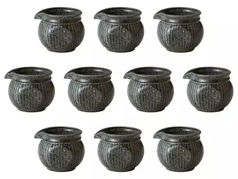 Set of 10 Mikage Sauce Pot Shiruji Setomonohonpo (Small) [9.57.57.4cm (250cc)]