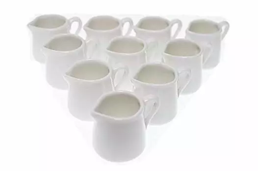 Set of 10 Milk Pitcher for 1 Person Ceramic Creamer Commercial Use Pure White Pitcher ACS WEB SHOP Mino Ware