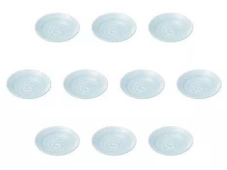 Set of 10 Nami no Mai Ripple Plates x Medium Plates Setomonohonpo 5.0 [16.5 3.3 cm]