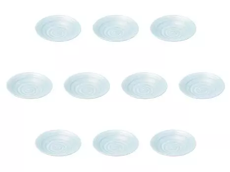 Set of 10 Nami no Mai Ripple Plates x Medium Plates Setomonohonpo 6.0 [19.5 3.7 cm]