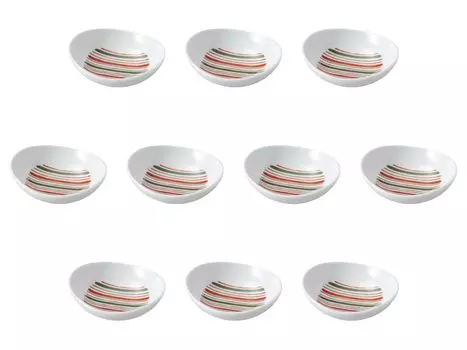 Set of 10 Nishiki Tokusa Oval Small Plates x x 2 cm Arita Ware Small Plates Setomonohonpo [8 7.5 (50cc)]