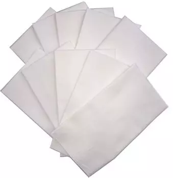 Set of 10 plain white tenugui Oka approximately 35 x 90 cm towels, fabric, белый