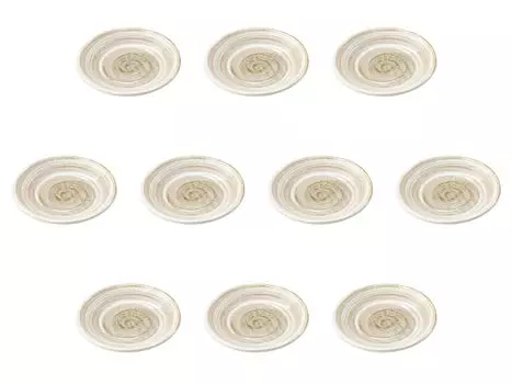 Set of 10 Risshun Kohiki Rokubei Plates x Small Plates Setomonohonpo 4.0 [14 2.5 cm]