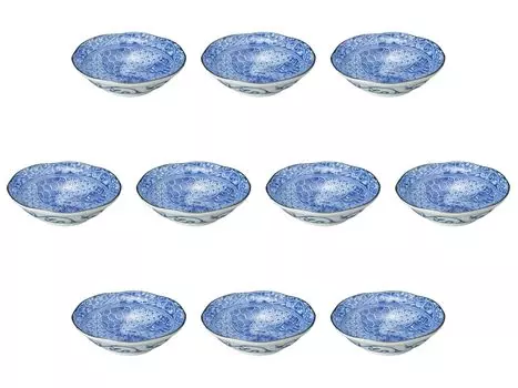 Set of 10 Shozui Medium Bowls x Medium Bowls by Setomonohonpo [16.5 5cm]