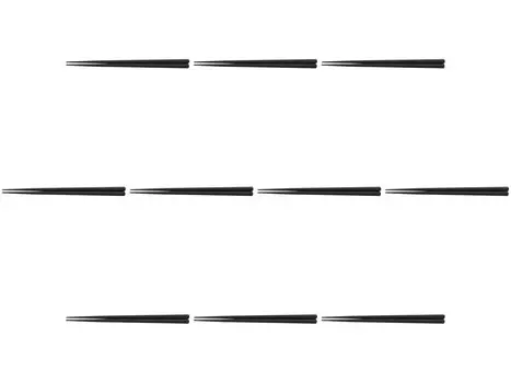 Set of 10 Striated Hexagonal Black OM x x PBT Made in Setomonohonpo Chopsticks, 21cm, [21 0.8 0.8cm] Chopsticks, Resin, China,