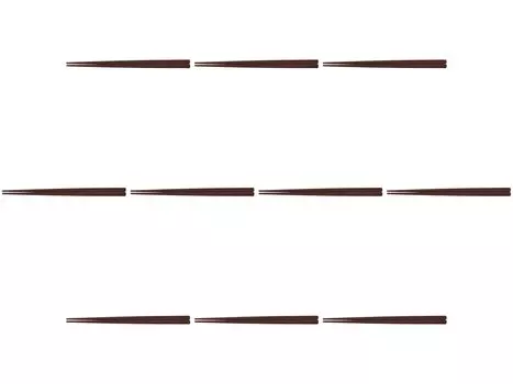 Set of 10 Striated Square Dark Red x x PBT Made in Setomonohonpo Chopsticks, 22.5cm, [22.5 0.9 0.9cm] Chopsticks, Resin, China,
