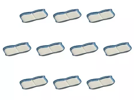 Set of 10 White Lined Edamame Plates x x Divided Plates Setomonohonpo [22 12.5 2.3 cm] белый