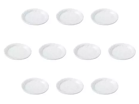 Set of 10 White Rough Stone 17cm Round Plates Side Plates Setomonohonpo [172cm]
