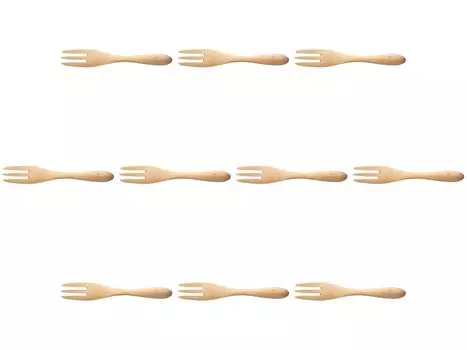 Set of 10 Wooden Forks Wooden Hand Made in Setomonohonpo Medium/White [15.5cm] Forks, Washable, China,
