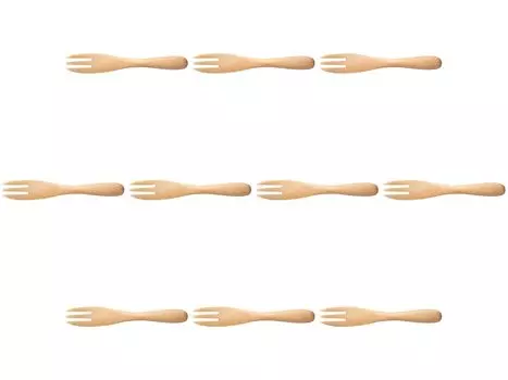 Set of 10 Wooden Wooden Hand Made in Setomonohonpo Forks, Small/White [12.5cm] Forks, Washable, China,