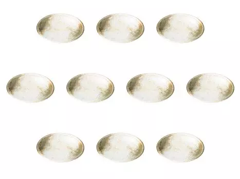 Set of 10 Yuki Shino Plates x Round Plates Setomonohonpo 6.0 [19.5 2.8 cm] (Small)