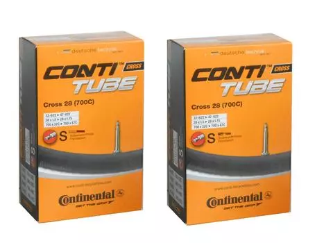 Set of 2 Continental Continental Cross 28 Tube Presta Valve Cross 28 Length 70032/47c 32-622/47-622 (Valve 42mm) [Item]