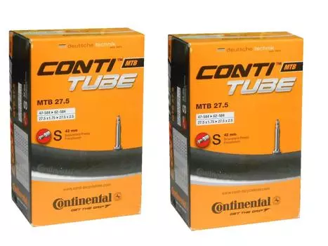 Set of 2 Continental MTB Presta tube Valve length 42mm 27.5x1.75-2.5 (47-584/62-584) [item]