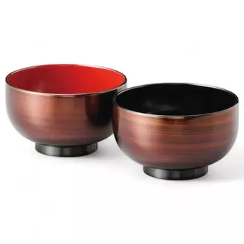 Set of 2 Lacquerware Dishwasher Made in Japan J-kitchens Bowls, Hand-Painted, Safe, PID-528916,