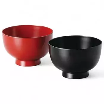 Set of 2 Lacquerware Made in J-kitchens Bowls, Hand-Painted, Japan, PID-528909