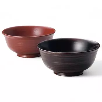 Set of 2 Lacquerware Made in J-kitchens Bowls, Wooden, Hand-Painted, Japan, PID-528848