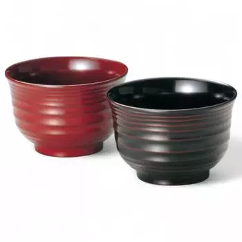 Set of 2 Lacquerware Made in J-kitchens Bowls, Hand-Painted, Japan, PID-529265
