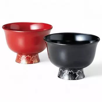 Set of 2 Lacquerware Made in J-kitchens Bowls, Hand-Painted, Japan, PID-528947