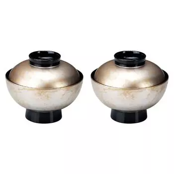 Set of 2 of tiered and Yakumo J-kitchens (pair bowls) 4-sun bowl, gold, silver,