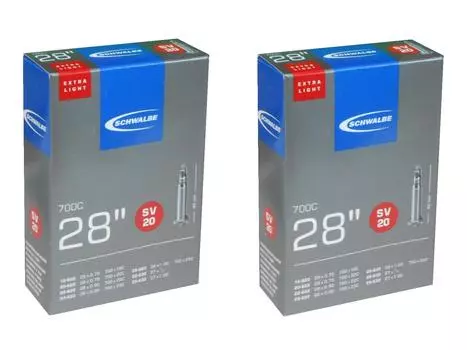 Set of 2 SCHWALBE lightweight tube Presta style 40mm 20SV 70018/25C [item]
