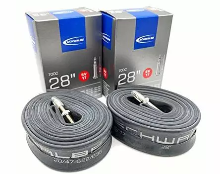 Set of 2 SCHWALBE tube Presta style 17SV valve length 40mm 70028/45C [item]