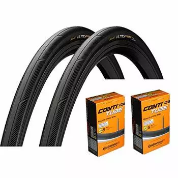 Set of 2 tires and tubes Continental UltraSport3 style 60mm [item] (700x28C-Presta (Wide tube))