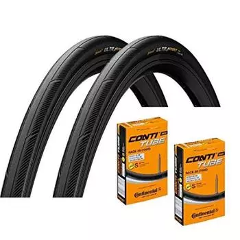 Set of 2 tires and tubes Continental UltraSport3 Ultra Sport 3 style [item] (700x23C-Presta 60mm)
