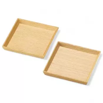 Set of 2 Wooden Plates with Urethane Made in Japan J-kitchens Coating, PID-530438,