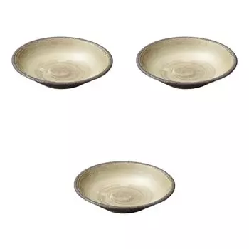 Set of 3 Annual Ring Circle Serving Plates x Ceramic Serving Plates by Setomonohonpo 9.5 [28.8 6.1cm]