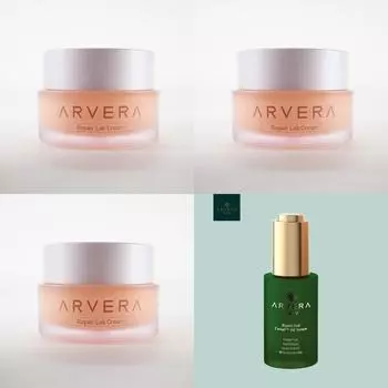 Set of 3 Arvera Repair Lab Cream + 1 New Arvera Cavidi Oil Serum