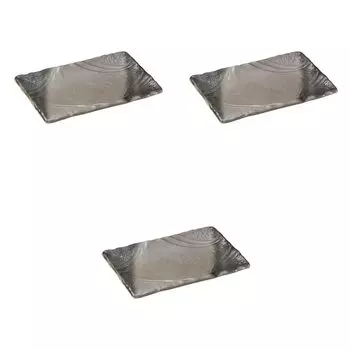 Set of 3 Awayuki Rectangular Plates x 21 x Banko Ware Large Banko Setomonohonpo 10.0 [32 3.5 cm] Plates, Ware,