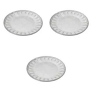Set of 3 Black Ceramic Shaved 23 Round Plates x Round Plate Setomonohonpo [23 1.8 cm] (Medium)