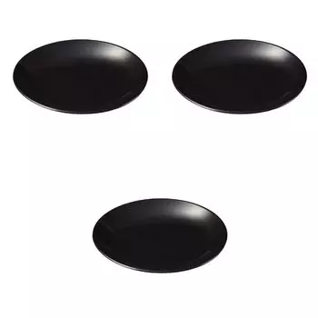 Set of 3 Black Glazed 8 Plates x 4 Arita Ware Large Plates by Setomonohonpo No. [25 cm]