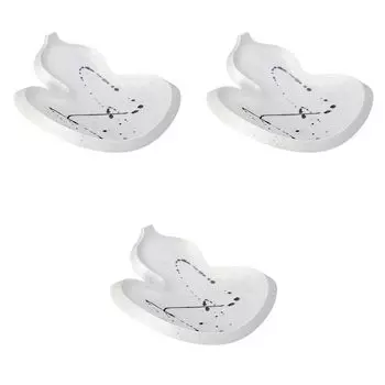 Set of 3 Black Scattered Lustre Plates x x 5 Medium Bowl Setomonohonpo Gourd-shaped [19.5 17.5 cm]