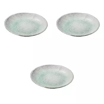 Set of 3 Blue Glazed Round Plates x Ceramic Serving Plates by Setomonohonpo 10.0mm [30 4.5cm]