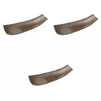 Set of 3 Charcoal Clay Ware Plates x x Ceramic Ware Plates by Setomonohonpo [28.4 11.5 4.9 cm]