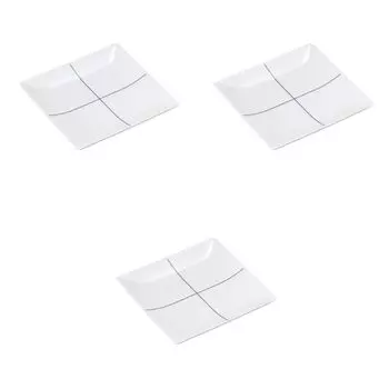 Set of 3 Checkered Plates B x 19 x Square Plate Arita Ware Setomonohonpo (M) [19 1.7 cm] (Medium) белый