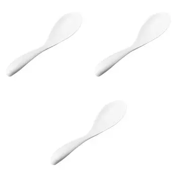Set of 3 flat spoons x Chinese reinforced Setomonohonpo [17 3.5 cm] spoons, porcelain, белый