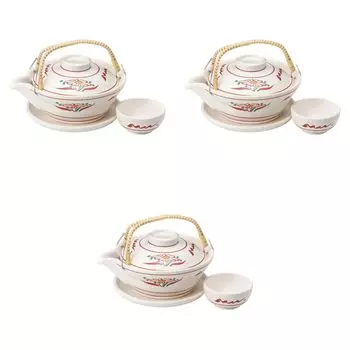 Set of 3 Flower Earthen Pots x x 9 280 cc x cm x cm Kaiseki direct Setomonohonpo Red-painted [18 15.5 cm, (15 2.1 saucer, 7.7 3.8 cup)] pot, fire,
