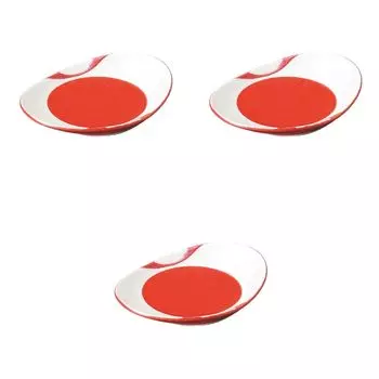 Set of 3 Flowing Water Lustre Oval Small Plates x 9 x 2 Arita Ware Small Plates Setomonohonpo (Red) [12.2 cm] красный