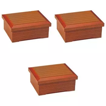 Set of 3 Genji Donburi Jubako Shunkei Senjiki x x Jubako by Setomonohonpo [A] (Rice Bowl) - (Inner Vermilion) [17.3(15) 14.3(12) 8(4.4) cm] (ABS