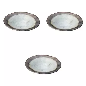 Set of 3 Gold Stripe Plates x Medium Bowl Setomonohonpo Kiln-fired 7.0 [19.7 4.2 cm]