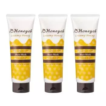[Set of 3] Honeyche Creamy Honey Hair Mask x 3 [Honey High Damage Care Intensive Care In-Bath Hair Care Made in Japan Damage Repair Salon Quality]